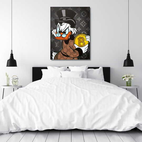 Luxusní motivační obraz Skrblík · Bitcoin Hodl, Louis Vuitton