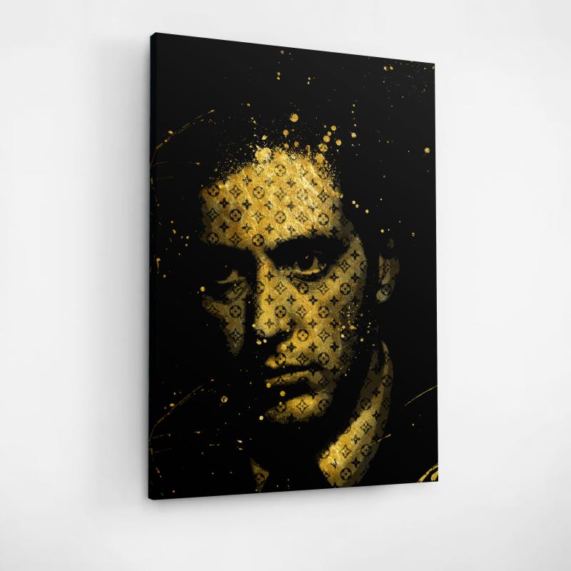 Motivační obraz mafián z filmu Kmotr na plátně nebo plakátu. Symbol síly a odhodlání. BudujImperium.cz