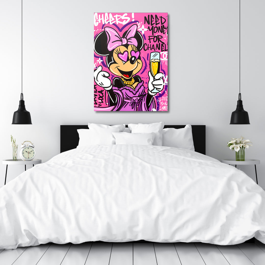 Motivační obraz Minnie Mouse · Cheers – ukázka v interiéru.