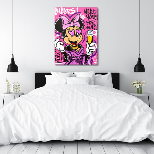 Motivační obraz Minnie Mouse · Cheers – ukázka v interiéru.