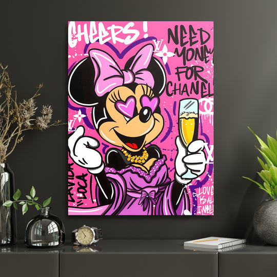 Motivační obraz Minnie Mouse · Cheers – ukázka v interiéru.