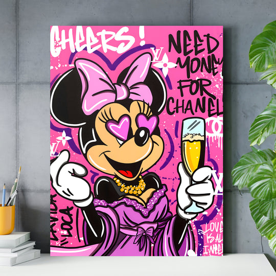 Motivační obraz Minnie Mouse · Cheers – ukázka v interiéru.