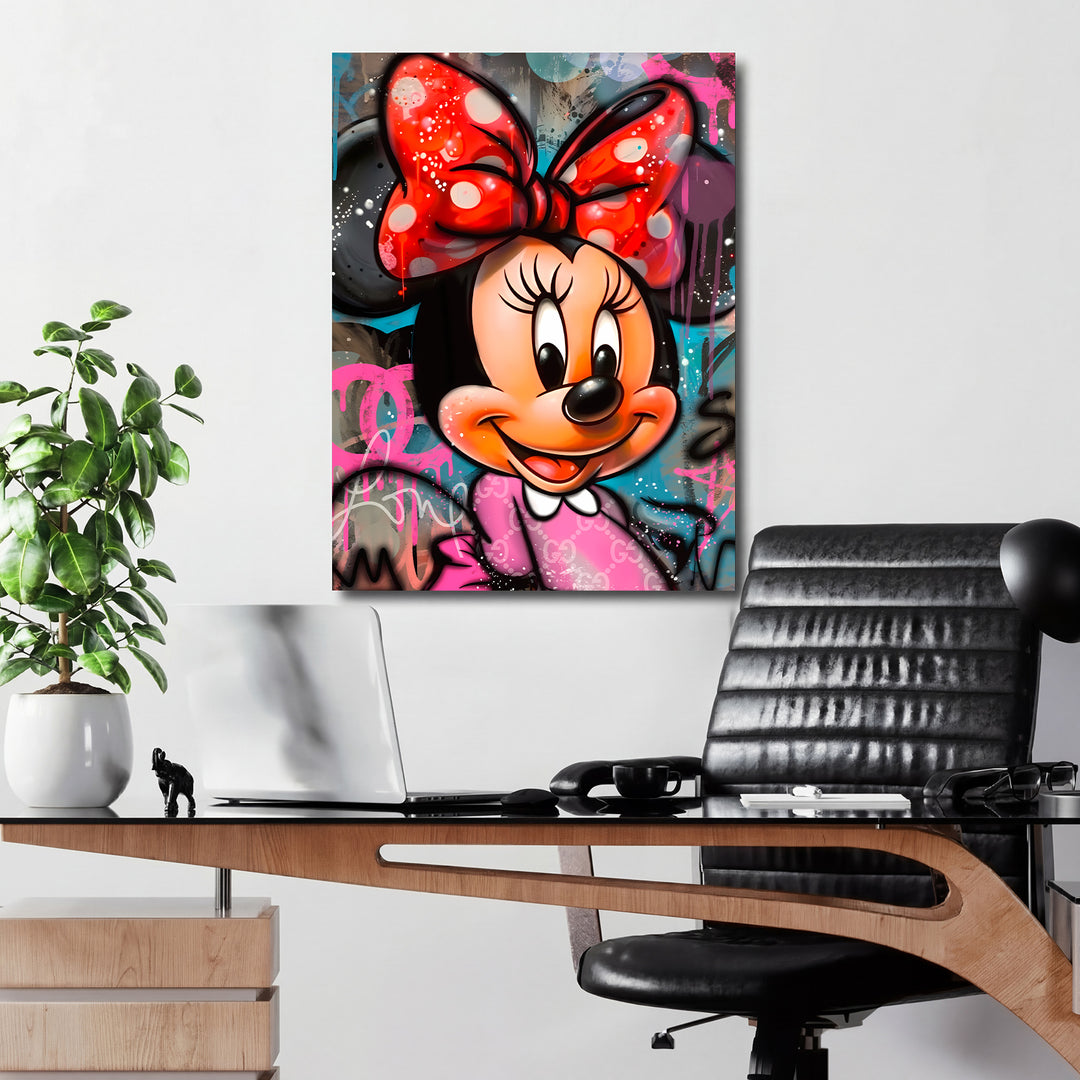 Motivační obraz Minnie Mouse · Glam – ukázka v interiéru.