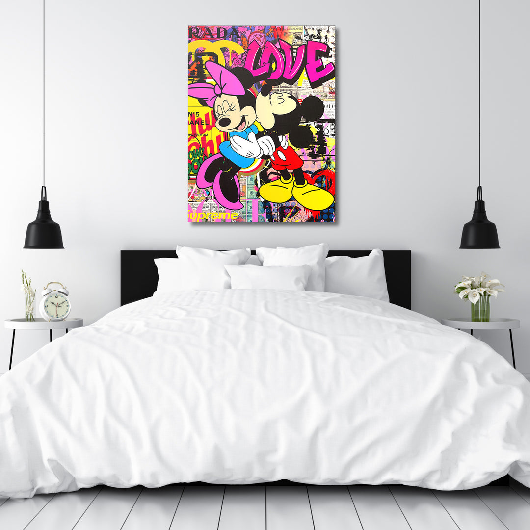 Motivační obraz Minnie Mouse · Love – ukázka v interiéru.