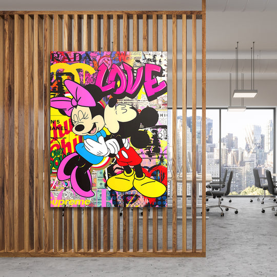 Motivační obraz Minnie Mouse · Love – ukázka v interiéru.