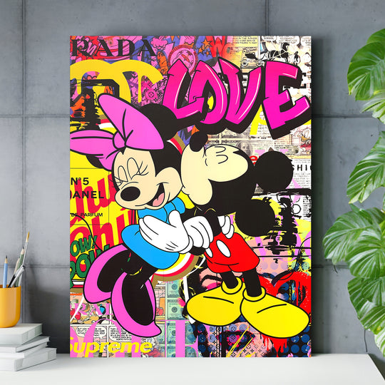Motivační obraz Minnie Mouse · Love – ukázka v interiéru.