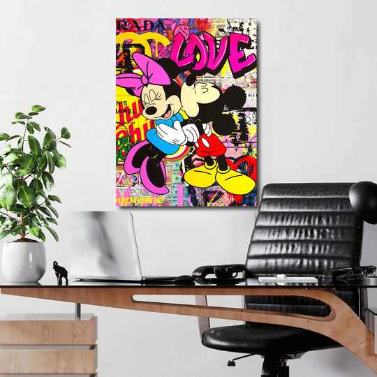 Motivační obraz Minnie Mouse · Love – ukázka v interiéru.