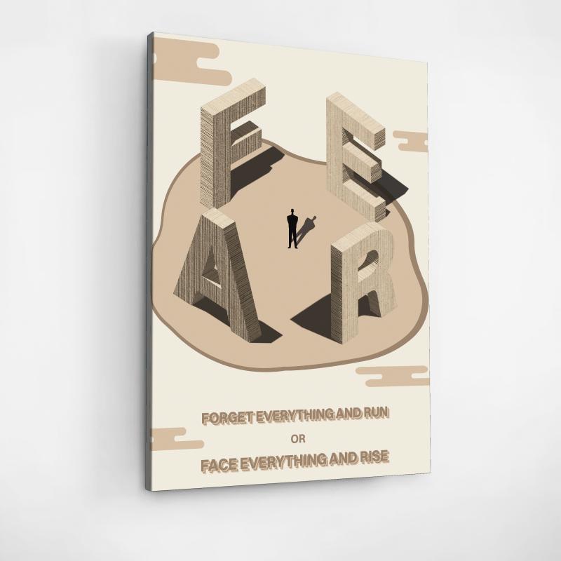 Motivační obraz s heslem FEAR, strach