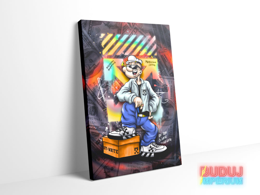 Luxusní motivační obraz Pepek námořník Off White