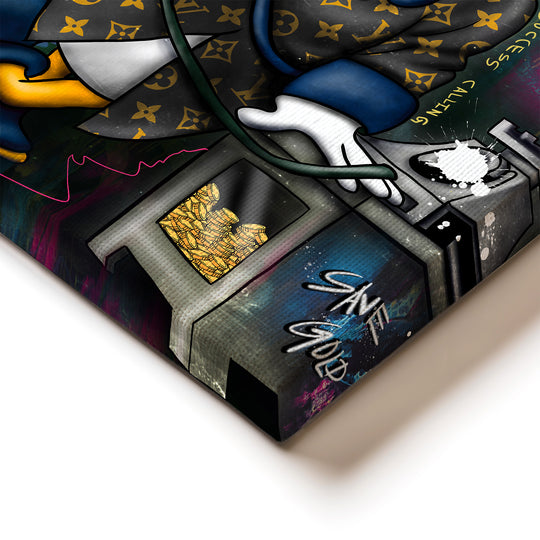 Motivační obraz Skrblík · Zlato a Bitcoin