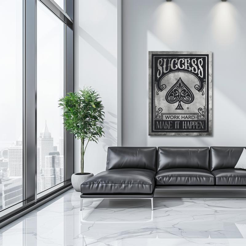 Motivační obraz "Karta - Success" motivace na zeď