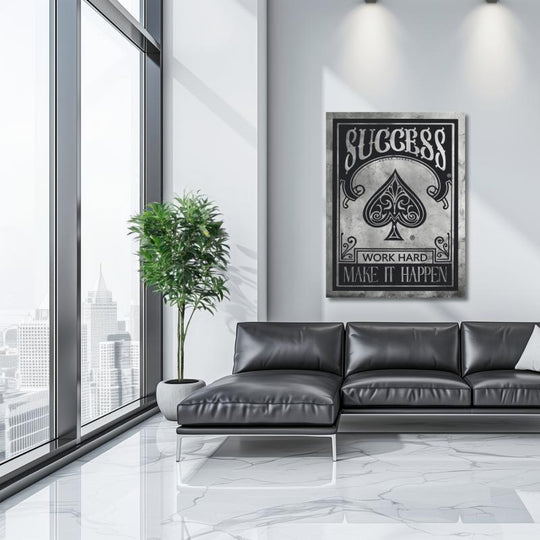Motivační obraz "Karta - Success" motivace na zeď