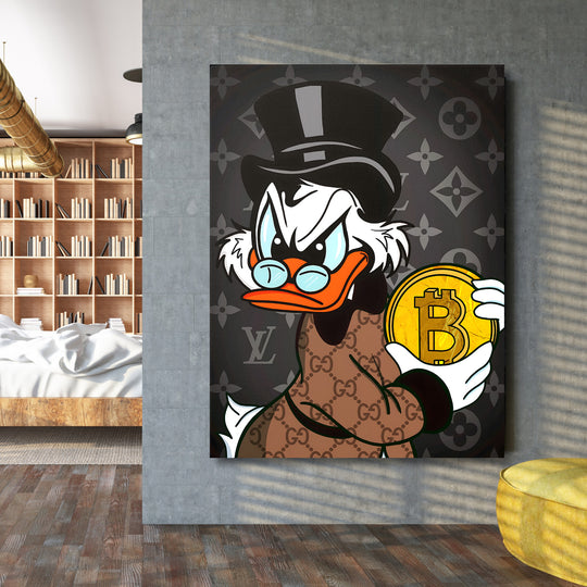 Luxusní motivační obraz Skrblík · Bitcoin Hodl, Louis Vuitton