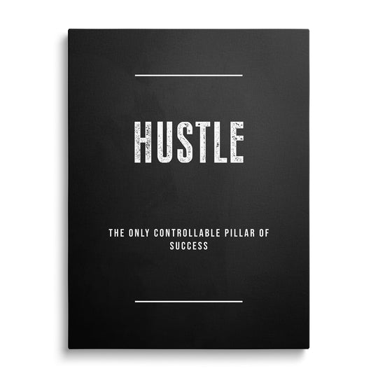 Motivační obraz na plátně s nápisem "HUSTLE"