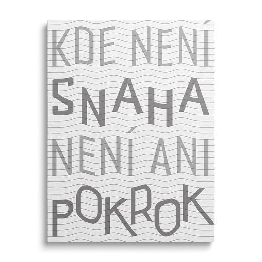 Motivační plakát nebo obraz "Kde není snaha, není ani pokrok"