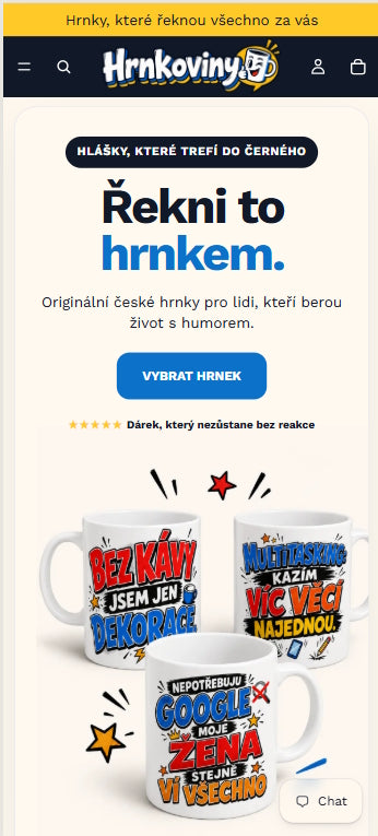 Hotový POD e-shop Hrnkoviny.cz