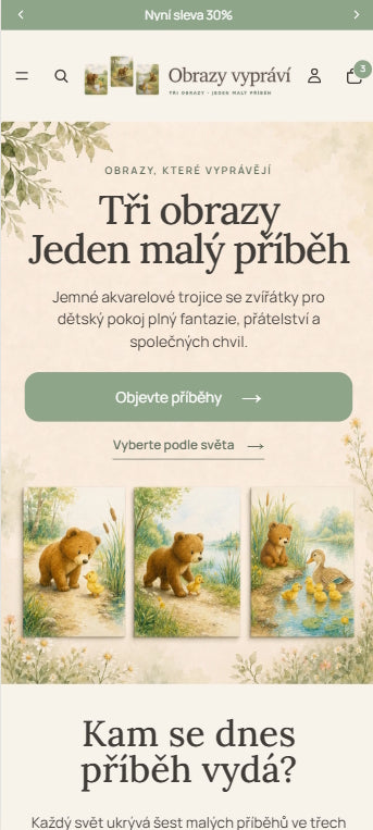 Hotový automatizovaný POD e-shop ObrazyVypráví.cz