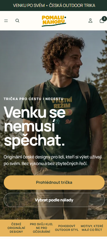 Hotový POD e-shop PomaluNahoru.cz